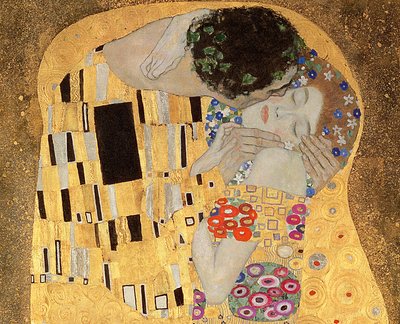 Der Kuss, 1907-08 Öl auf Leinwand (Detail) von Gustav Klimt